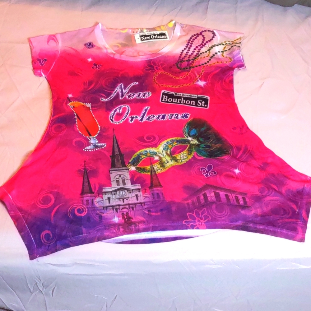 New Orleans Bourbon street Lady's silk t-shirt